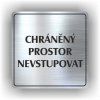 Cedule chráněný prostor nevstupovat – plast (piktogram)