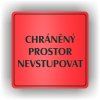 Cedule chráněný prostor nevstupovat – plast (piktogram)
