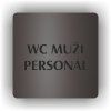 Cedule wc muži personál – plast (piktogram)