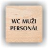 Cedule wc muži personál – plast (piktogram)