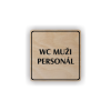 Cedule wc muži personál | Piktogram (čtverec)