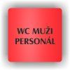 Cedule wc muži personál – plast (piktogram)