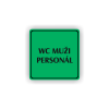 Cedule wc muži personál | Piktogram (čtverec)