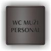 Cedule wc muži personál – plast (piktogram)