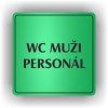 Cedule wc muži personál – plast (piktogram)