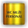 Cedule wc muži personál – plast (piktogram)