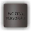 Cedule wc ženy personál – plast (piktogram)