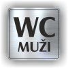 Cedule wc muži – plast (piktogram)