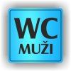 Cedule wc muži – plast (piktogram)