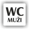 Cedule wc muži – plast (piktogram)