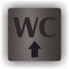 Cedule wc nahoru/rovně – plast (piktogram)