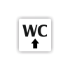 Cedule wc nahoru/rovně | Piktogram (čtverec)