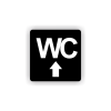 Cedule wc nahoru/rovně | Piktogram (čtverec)