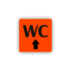 Cedule wc nahoru/rovně | Piktogram (čtverec)