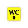 Cedule wc nahoru/rovně | Piktogram (čtverec)