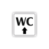 Cedule wc nahoru/rovně | Piktogram (čtverec)