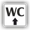 Cedule wc nahoru/rovně – plast (piktogram)
