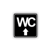 Cedule wc nahoru/rovně | Piktogram (čtverec)