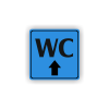Cedule wc nahoru/rovně | Piktogram (čtverec)
