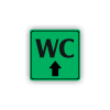 Cedule wc nahoru/rovně | Piktogram (čtverec)