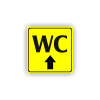 Cedule wc nahoru/rovně | Piktogram (čtverec)