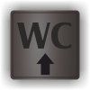 Cedule wc nahoru/rovně – plast (piktogram)