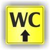 Cedule wc nahoru/rovně – plast (piktogram)