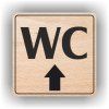 Cedule wc nahoru/rovně – plast (piktogram)