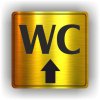 Piktogram - WC NAHORU/ROVNĚ