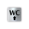 Cedule wc nahoru/rovně | Piktogram (čtverec)
