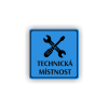 Cedule technická místnost šroubovák a klíč | Piktogram (čtverec)