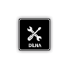 Cedule dílna klíč a šrloubovák | Piktogram (čtverec)
