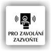 Cedule pro zavolání zazvoňte – plast (piktogram)