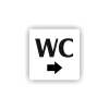 Cedule wc šipka do prava | Piktogram (čtverec)