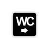 Cedule wc šipka do prava | Piktogram (čtverec)