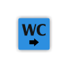 Cedule wc šipka do prava | Piktogram (čtverec)