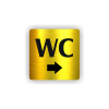 Cedule wc šipka do prava | Piktogram (čtverec)