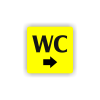 Cedule wc šipka do prava | Piktogram (čtverec)