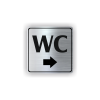 Cedule wc šipka do prava | Piktogram (čtverec)