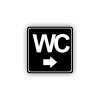 Cedule wc šipka do prava | Piktogram (čtverec)