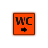 Cedule wc šipka do prava | Piktogram (čtverec)