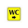 Cedule wc šipka do prava | Piktogram (čtverec)