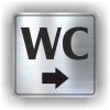 Cedule wc šipka do prava – plast (piktogram)