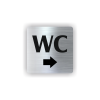 Cedule wc šipka do prava | Piktogram (čtverec)