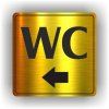 Cedule wc šipka do leva – plast (piktogram)