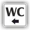 Cedule wc šipka do leva – plast (piktogram)