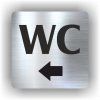 Cedule wc šipka do leva – plast (piktogram)