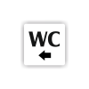 Cedule wc šipka do leva | Piktogram (čtverec)