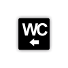 Cedule wc šipka do leva | Piktogram (čtverec)