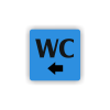 Cedule wc šipka do leva | Piktogram (čtverec)